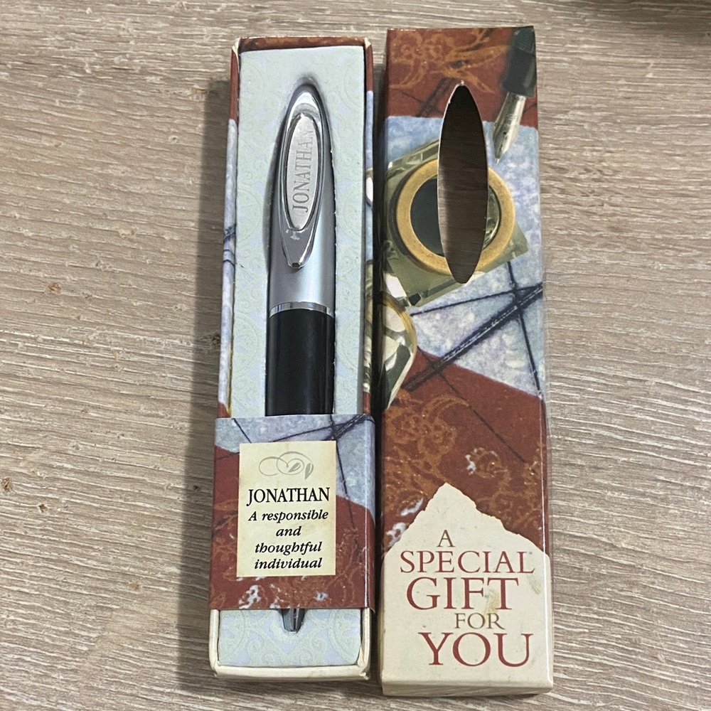 Silver and Black Pen Gift - Branded Jonathan